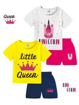 Kuchipoo - Baby Girls Casual T-Shirt with Shorts (Set of 4)