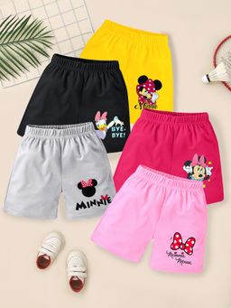 Kuchipoo - Girls Multi-Color Printed Shorts (Pack of 5)