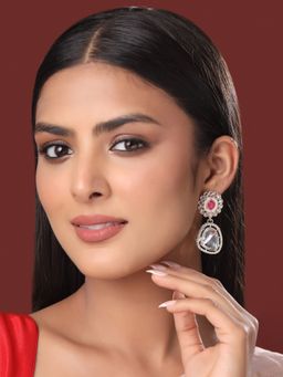 VIRAASI - Gold-Plated Kundan & AD Studded Handcrafted Drop Earrings