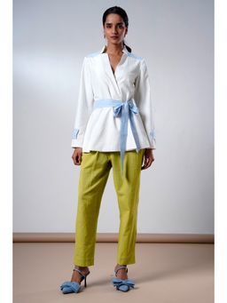 MADDER MUCH - Taj Serene Ice Top with Olive Pant and Belt (Set of 3)