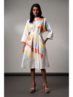 MADDER MUCH - Morado Brushstroke Midi Dress with Belt (Set of 2)