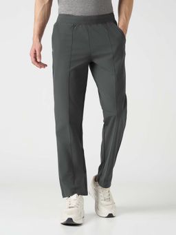 Technosport - Men Grey Polyester Mid Waist Track Pant