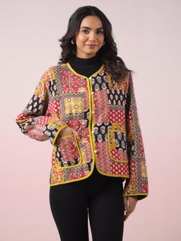 Jaipur Morni - Yellow Patchwork Printed Jacket