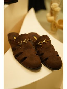 Jatin Malik - JMC Handmade Suede Brown Mules