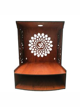 UMAI - Wooden Om Temple for Home & Office Lightweight Easy To Assemble Pooja Stand Singhasan