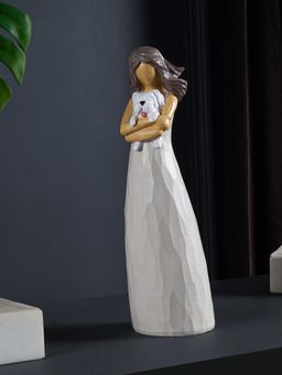 The Artment - Decorative Baby Doll with Teddy Girl Polyresin Showpiece