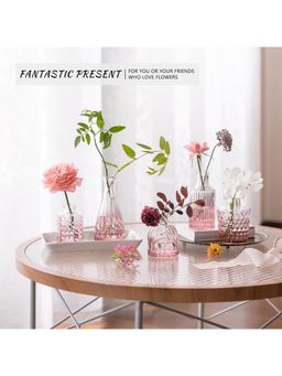 Ekhasa - 100% Crystal Clear Glass Bud Vases Flower Pots (Set of 5)