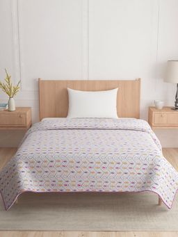 At Home by Nilkamal - Abstract Printed Cotton Single Bed Dohar Multicolor (Single)