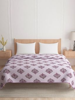 At Home by Nilkamal - Floral Printed Cotton Double Bed Dohar Pink (Queen)