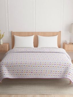 At Home by Nilkamal - Abstract Printed Cotton Double Bed Dohar Multicolor (Queen)