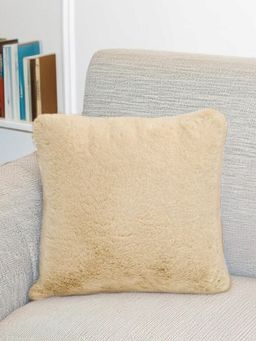 At Home by Nilkamal - Soft Fur Polyester Filled Cushion Beige
