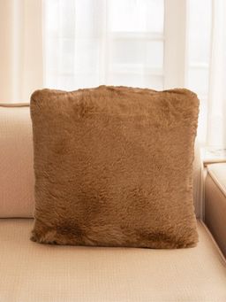 At Home by Nilkamal - Soft Fur Polyester Filled Cushion Brown