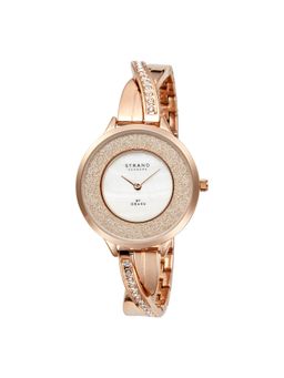 Strand by Obaku - Timor Rosette Quartz Glitter Round Dial and Crystal Strap Womens Watch S730LXVWSV