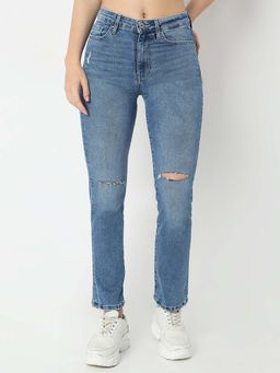 Spykar - Women Slim Mid Rise Blue Casual Blue Jeans