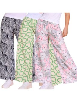 TotzTouch - Girls All Over Printed Pyjama For Girls (Pack of 3)