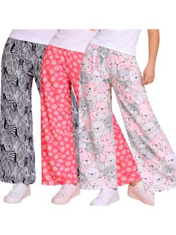 TotzTouch - Girls All Over Printed Pyjama For Girls (Pack of 3)