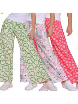 TotzTouch - Girls All Over Printed Pyjama For Girls (Pack of 3)