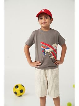 Kauma - Grey Embroidered T-Shirt
