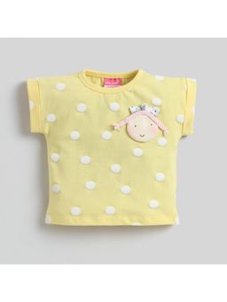 Little Kangaroos - Girls Lemon Polka Dots T-Shirt