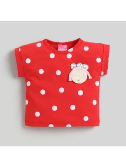 Little Kangaroos - Girls Red Polka Dots T-Shirt