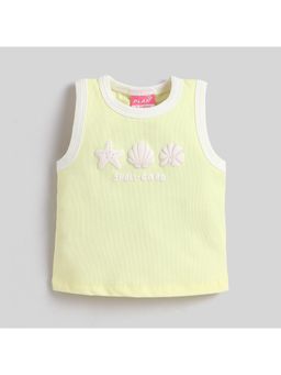 Little Kangaroos - Girls Yellow Solid T-Shirt