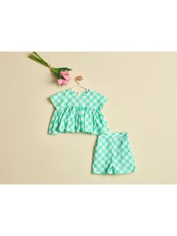 Nino By Vani Mehta - MINT LOVE Checks Top with Shorts