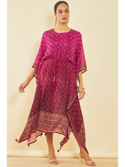 Soch - Pink Viscose Printed Kaftan (Set of 2)