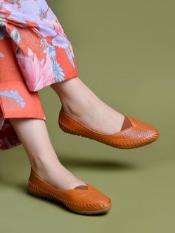 Shoetopia - Girls Tan Casual Slip-On Soft Sole Ballerina