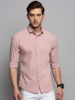 SHOWOFF - Mens Spread Collar Solid Pink Classic Shirt