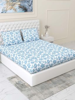 Haus & Kinder - Blue Bell Whisper 144 Tc Fitted Bedsheet with Pillow Covers