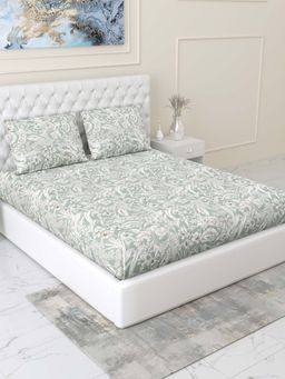 Haus & Kinder - Emerald Jungle 144 Tc Fitted Bedsheet with Pillow Covers