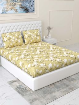 Haus & Kinder - Bloom Trellis 144 Tc Fitted Bedsheet with Pillow Covers