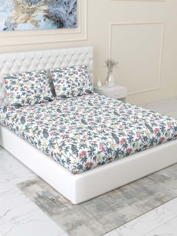 Haus & Kinder - Regal Bloom 144 Tc Fitted Bedsheet with Pillow Covers