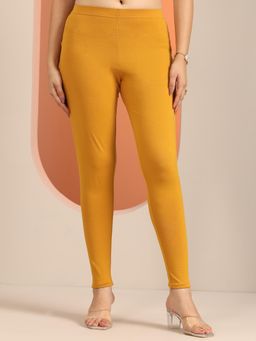 Libas - Mustard Solid Skinny Fit Leggings