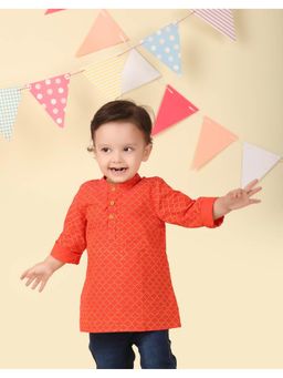 Fabindia - Coral Cotton Hand Block Printed Long Kurta