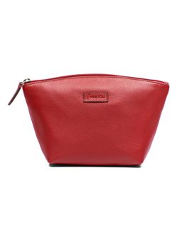 Mai Soli - Red Genuine Leather Paris Large Carry All Pouch