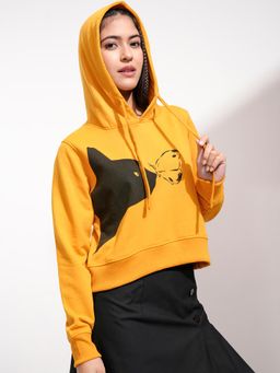 TOKYO TALKIES - Women's Mustard Hooded Hoodie