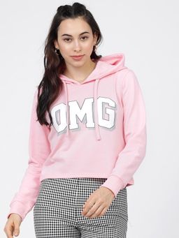 TOKYO TALKIES - Women's Pink Printed Hooded Hoodie