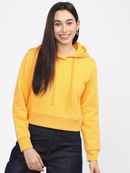 TOKYO TALKIES - Women's Yellow Hooded Pullover Hoodie