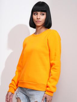 TOKYO TALKIES - Women's Orange Solid Sweatshirt