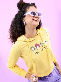 TOKYO TALKIES - Women's Yellow Printed Sweatshirt