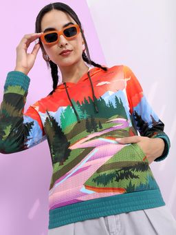 TOKYO TALKIES - Women's Printed Hooded Sweatshirt