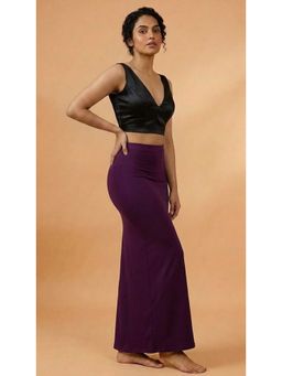 HANDME - Purple Solid Lycra Saree Shapewear