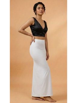 HANDME - White Solid Lycra Saree Shapewear