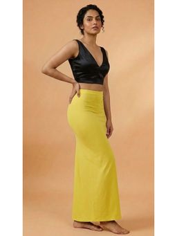 HANDME - Yellow Solid Lycra Saree Shapewear