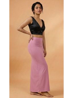 HANDME - Pink Solid Lycra Saree Shapewear