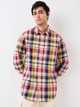 Spykar - Men Multi-Color Slim Fit Checks Full Sleeves Casual Shirt