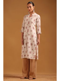 Soch - Womens Cream Cotton Floral Printed Kurta