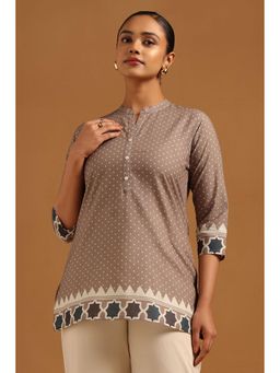 Soch - Womens Grey Cotton Polka Dot Tunic