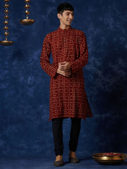 Fabindia - Cotton Slub Printed Long Kurta